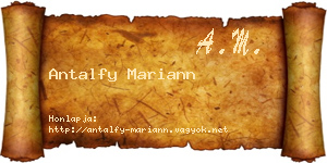 Antalfy Mariann névjegykártya