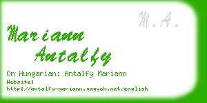 mariann antalfy business card